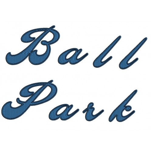 Ballpark Filled Embroidery Font Digitized Lower and Upper Case 1 2 3 inch Instant Download